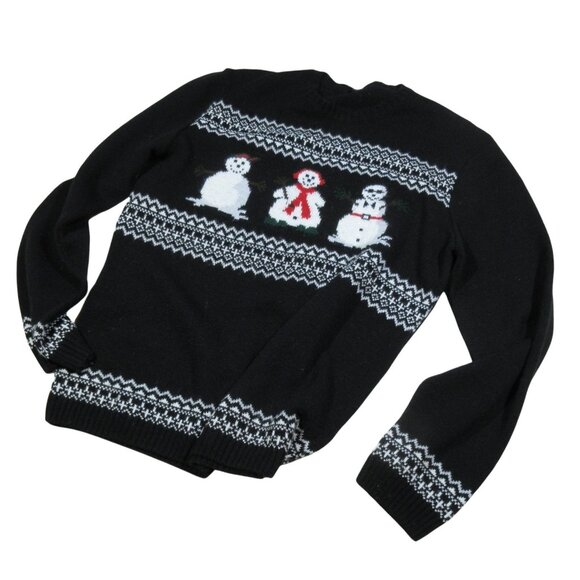 Asos women's Fair Isle Snowman Ugly Christmas knit crew neck pullover sweater - Picture 1 of 12